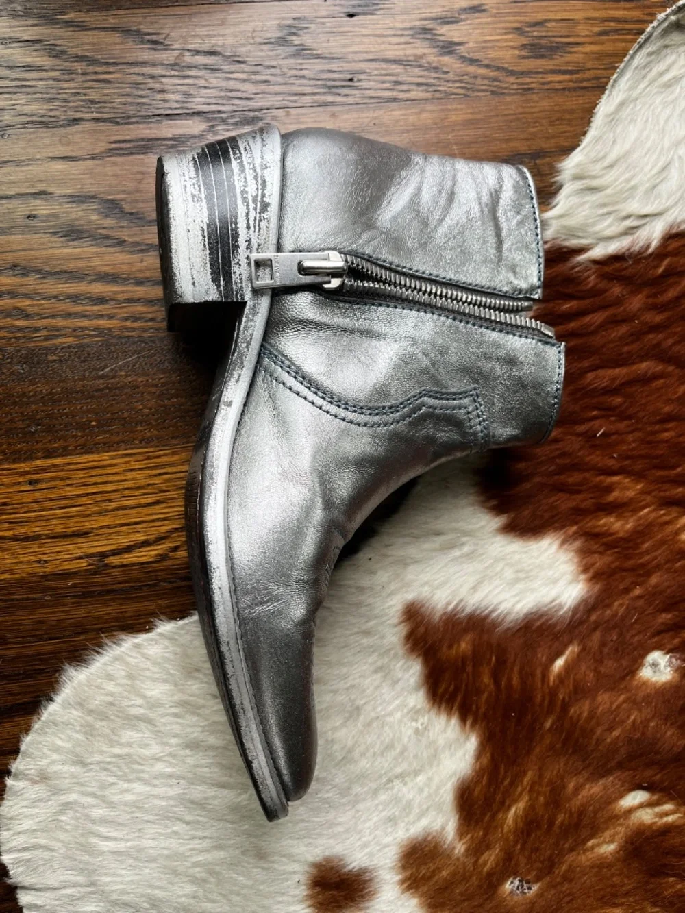 Zadig & Voltaire Paris western boots silver